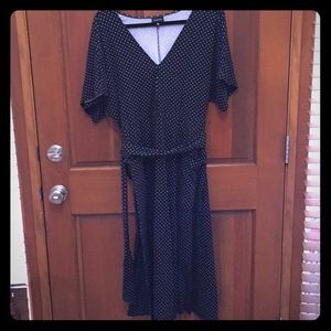 Black and white polka dot dress pinup style